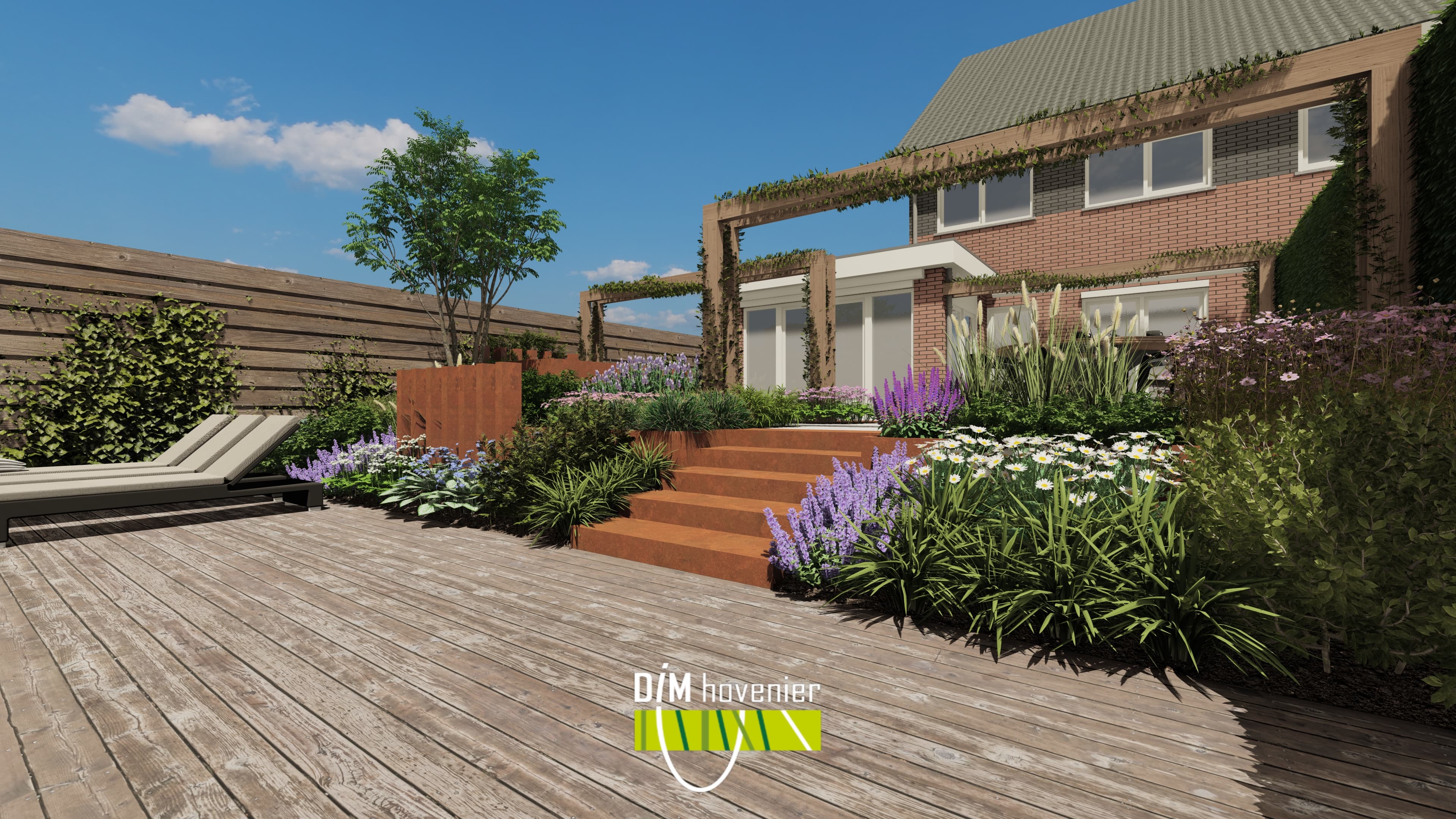 Tuin Groningen, zicht naar achteren