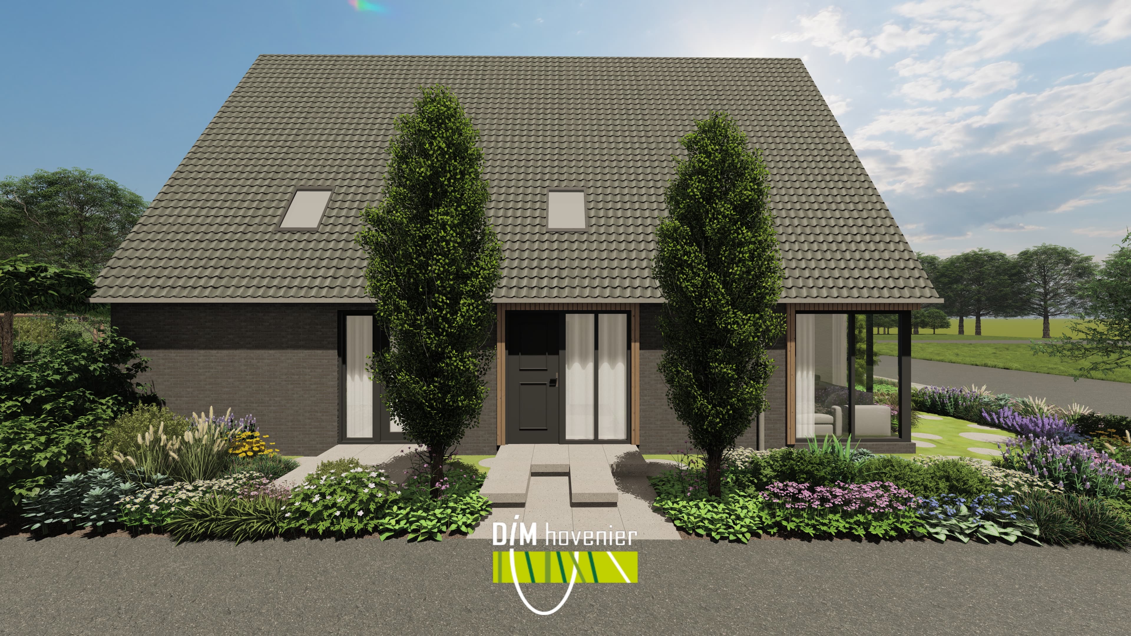 Overzicht tuin Leek
