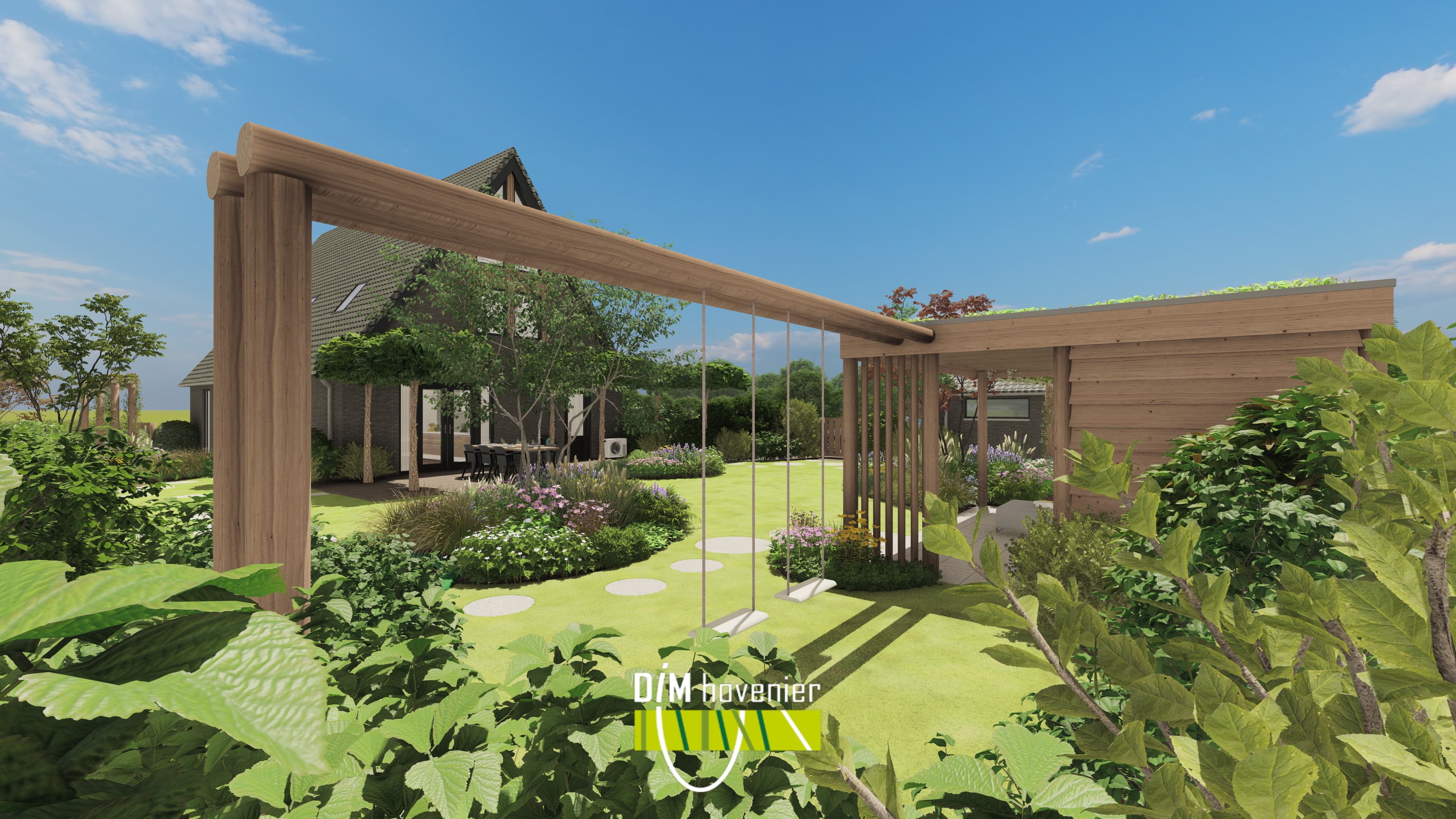 Zichtlijn door de tuin Leek
