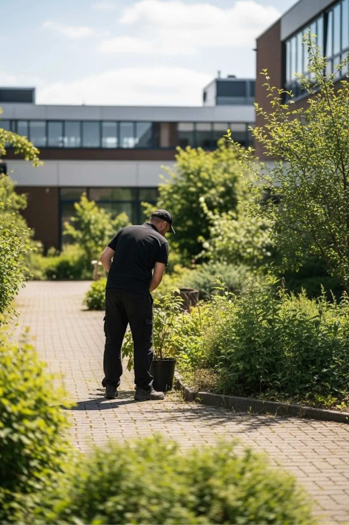 Tuinonderhoud bij bedrijfspand