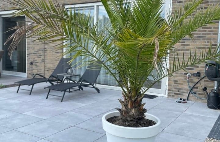Keramische tegels op een terras