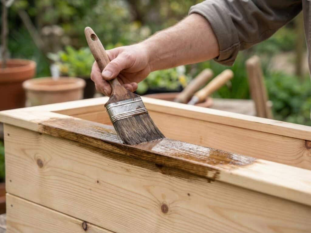 plantenbak onderhouden met beits