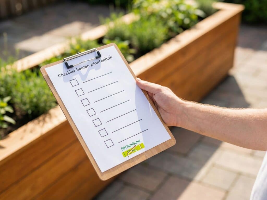 Controlelijst voor houten plantenbakken bij plaatsing en onderhoud
