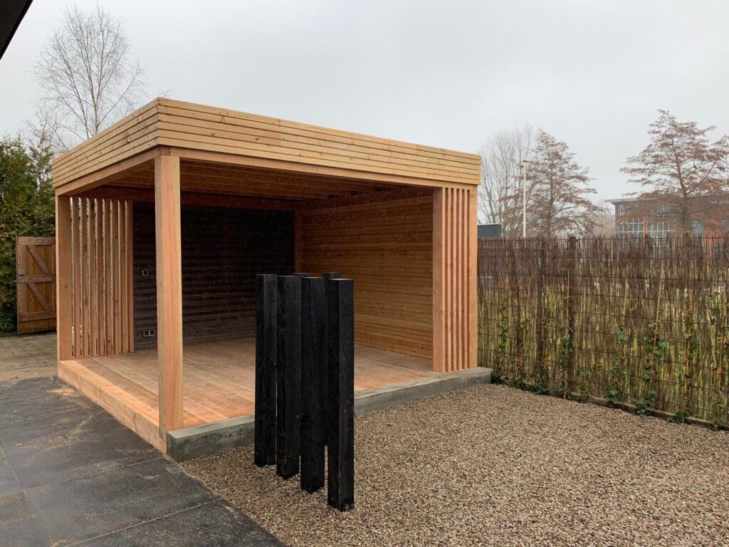 DIM houtbouw tuinschuur platdak